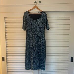 Peruvian Connection Blue Mosiac Patterned Dress